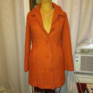 Tulle orange tweed fitted jacket